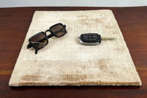 Hand Tufted Accent Small Placemats Modern Table Mats Kitchen Solid Brown Rugs - Picture 1 of 5