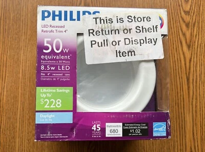 50-Watt Equivalent Daylight 4 in. Retrofit Trim Recessed Downlight Dimmable LED - Image 1 of 4