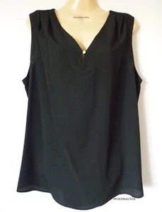 Schwarzes ärmelloses Top mit V-Ausschnitt Größe 12 Marks & Spencer Collection - Bild 1 von 6