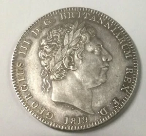 1819 LIX  George III England  Crown Great Britain Pleasing Better  Grade KM675 - Picture 1 of 2