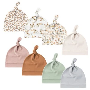 8 Pack Baby Newborn Hats Set Knot Beanie Hats Soft for Infant Baby Girls Boys... - Picture 1 of 7