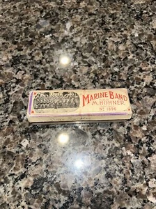 Vintage M. HOHNER A440 HARMONICA No. 1896 Marine Band Key B - Made in Germany - Picture 1 of 5