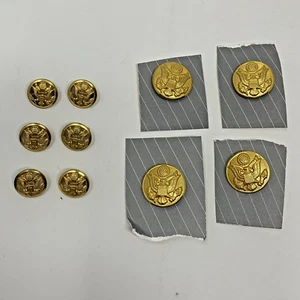 LOTE DE REPUESTO UNIFORME CHAQUETA TONO DORADO MILITAR 10 BOTONES EJÉRCITO EE. UU. WATERBURY - Imagen 1 de 6