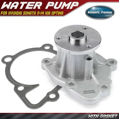 Engine Water Pump w/ Gasket for Hyundai Sonata 11-14 Kia Optima Sportage L4 2.0L - Image 1 of 4