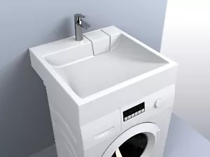 Lavabo per lavatrice 60,3x59,8 cm, bianco TALLINN - Foto 1 di 5
