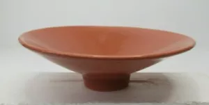 VTG Rare Haeger Pottery Salmon Pedestal Ceramic Bowl #3296-1985 USA - Picture 1 of 5
