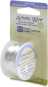 Artistic Wire Tarnish Resistant Silver - 22 Gauge-8yds-Round-Shiny-in Dispenser - Picture 1 of 1