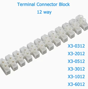 X3 Series Terminal Connector Block 12 way Strip Electrical Wire Block 3A -60AMP - Picture 1 of 10
