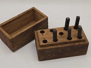 Vintage Set of Hardened Steel Number Stamps Incl 3 4 6/9 7 8 (Missing 1 2 5 0) - Picture 1 of 14