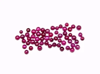 Natural Loose Gem  Round Cabochon Ruby  2.2 -3.0 MM, 6.36 Carats Tol,  50 Pcs - Image 1 of 4
