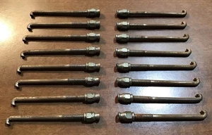 16 Antique Banjo Round Hooks w/ Nuts Parts Project Luthier Vintage - Picture 1 of 6