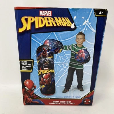 Marvel Spider-Man Bop Combo 36in Inflatable Punching Bag and (2) Boxing Gloves - Image 1 of 4