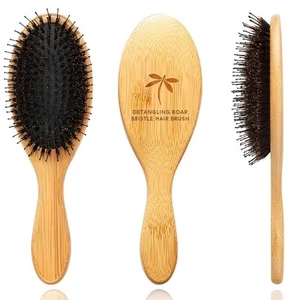 Boar Bristle Hair Brush by - Hair Brushes for Women & Mens Hair Brush, Detang... - Picture 1 of 7