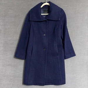 Talbots Coat Petite L XL Blue Wool Alpaca Mohair Boiled Felted Classic Jacket - Picture 1 of 10
