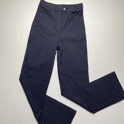 De Colección 80-90’s Tempo Paris ~ Pantalones Mujer Talla 4 ~ Sirena Edgy Azul Marino Rayas Corpcore Foto 1 de 4