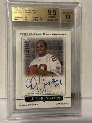 BGS 9.5 2005 Topps “Rookie Premiere Autos” #RP-JJA, JJ ARRINGTON Auto, Cardinals - Image 1 of 4