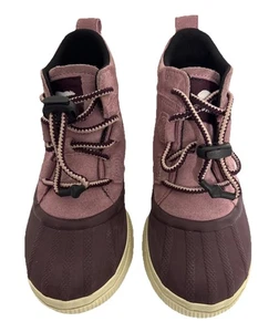 Sorel Girls Out N About Winter Boots Waterproof Size 3 Suede Upper Pink/ Purple - Picture 1 of 11
