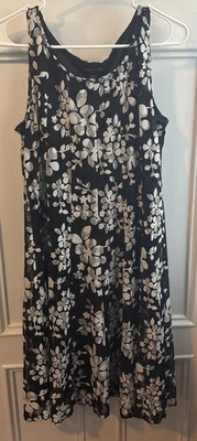 Vestido Perceptions New York Negro Blanco Encaje Sin Mangas Floral Para Mujer’s Pequeño Foto 1 de 4