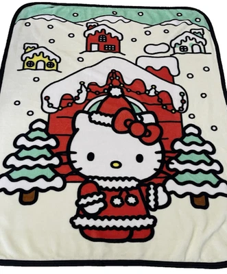 Manta de Navidad Hello Kitty Sanrio Bebé Santa Nieve Pinos 38,5x48 Foto 1 de 4