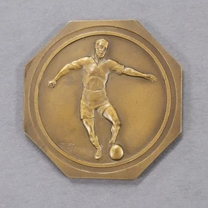 Vintage Bronze Belgium Brabant Michel Freres Soccer/ Football Medal Ca:1948 - Picture 1 of 10