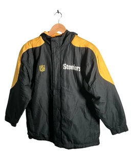 NFL Team Apparel Pittsburgh Steelers Coat Youth L 14-16 Full Zip Fleece Lined - Picture 1 of 14