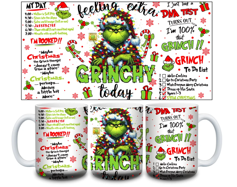 11oz or 15oz Ceramic Coffee Mug-Tea/Mug-Christmas-Feeling Extra Grinchy-Gift - Image 1 of 1