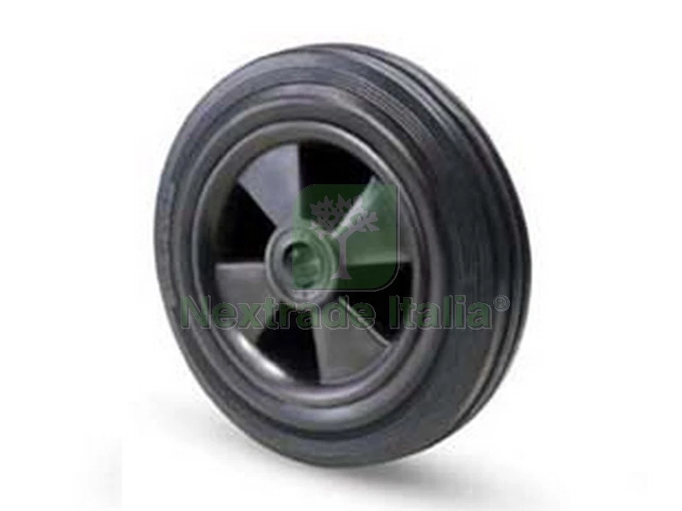 1PZ RUOTE INDUSTRIALI SEMPLICI FLANGIA TERMOPLASTICA IN GOMMA "112B" Ø MM.80X30: - Immagine 1 di 1