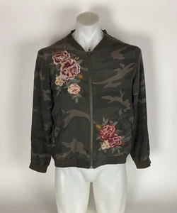 Giacca Bomber Johnny Was Dragon Flower Seta Mimetica Ricamata Taglia M - Foto 1 di 9