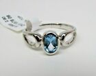 Allison Reed Silver Tone Blue Topaz Ring Size 6.5 (O45 1578 06)  New