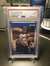 1990 STAR BLUE CAREER INFO RC KEN GRIFFEY JR # 8 PSA 9 MARINERS HOF MVP!  # 118