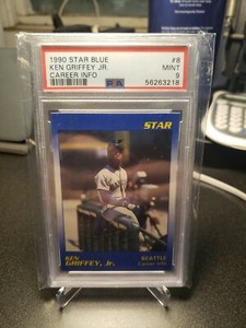 1990 STAR BLUE CAREER INFO RC KEN GRIFFEY JR # 8 PSA 9 MARINERS HOF MVP!  # 118