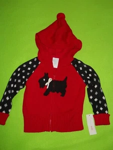 NUEVO ~ Suéter con capucha con cremallera Scottie Dog rojo y negro ~ Talla 18 M Precio de venta sugerido por el fabricante $19,99. - Imagen 1 de 5