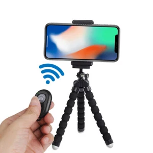 6" Octopus Tripod Stand Phone Holder + Remote For iPhone 15 14 13 Camera Bracket - Picture 1 of 12