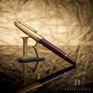 Montblanc Solitaire Doue Bordeaux Vermeil Fuente a Rayas Clásica Nº 144 - Imagen 1 de 6
