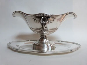 Antique French Christofle Sauce Boat Saucer Silver plated Late 19th Century - Picture 1 of 9