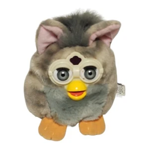 1999 Furby Buddies Plush Bean Bag Toy 4" Gray By Tiger 1990s - Picture 1 of 6