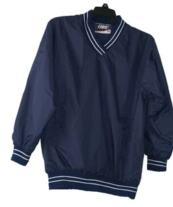 BIKE Pullover Windbreaker V Neck Size M Navy Nylon 80s/90s Jacket - Picture 1 of 15