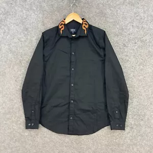Boohoo Mens Shirt Size S Small Black Button Up Long Sleeve Cotton Collared 10412 - Picture 1 of 10
