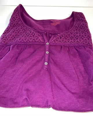 Northcrest Women’s Purple Sleeveless Top Lace Accent 4X - Image 1 of 4