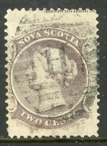 Canada 1860 Nova Scotia 2¢ Grey Purple Scott #9 Halifax Cancel Z182 - Picture 1 of 2