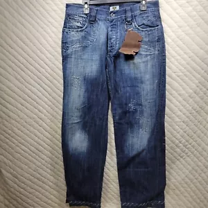 Vintage Antik Denim Jeans Mens 34x34 Y2K Goth Punk Button Fly Western Made USA - Picture 1 of 13