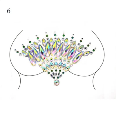 Joyas faciales de diamantes de imitación pegatinas tatuaje fiesta maquillaje pecho cuerpo diamante gemas arte↕ Foto 1 de 4