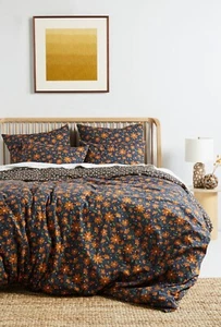 Cubierta de edredón Anthropologie AGNES Orgánica Percal Floral DOBLE - TOTALMENTE NUEVA SELLADA - Imagen 1 de 2