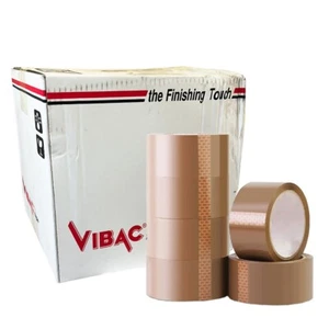 Cinta de embalaje de paquetes Vibac sellado marrón para cajas de embalaje y cajas 48 mm x 66 m - Imagen 1 de 8