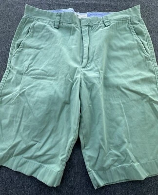 J.  Pantalones Cortos Crew Para Hombre 32 Verde Frente Plano Chino Bolsillos Algodón Preppy Bermudas Foto 1 de 4