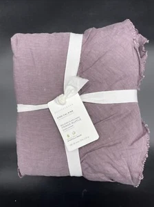 POTTERY BARN BELGIAN FLAX LINEN FRINGE RUFFLE KING / CAL KING DUVET BRAND NEW - Picture 1 of 3