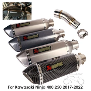 Slip for Kawasaki Z400 Ninja 400 250 2017-2022 Exhaust Tips 370mm Mid Link Pipe - Bild 1 von 12