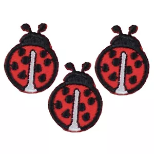 Mini Ladybug Applique Patch - Insect Bug Embroidered Badge 1" (3-Pack, Iron on) - Picture 1 of 1