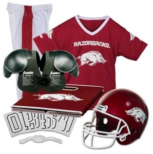 Arkansas Razorbacks Kids NCAA 7pc Deluxe Football Uniform Set, Small - Picture 1 of 15