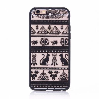 Funda Para Apple IPhone 6S Plus Mandala Con Motivo De Símbolos Egipcios Negra - Imagen 1 de 3